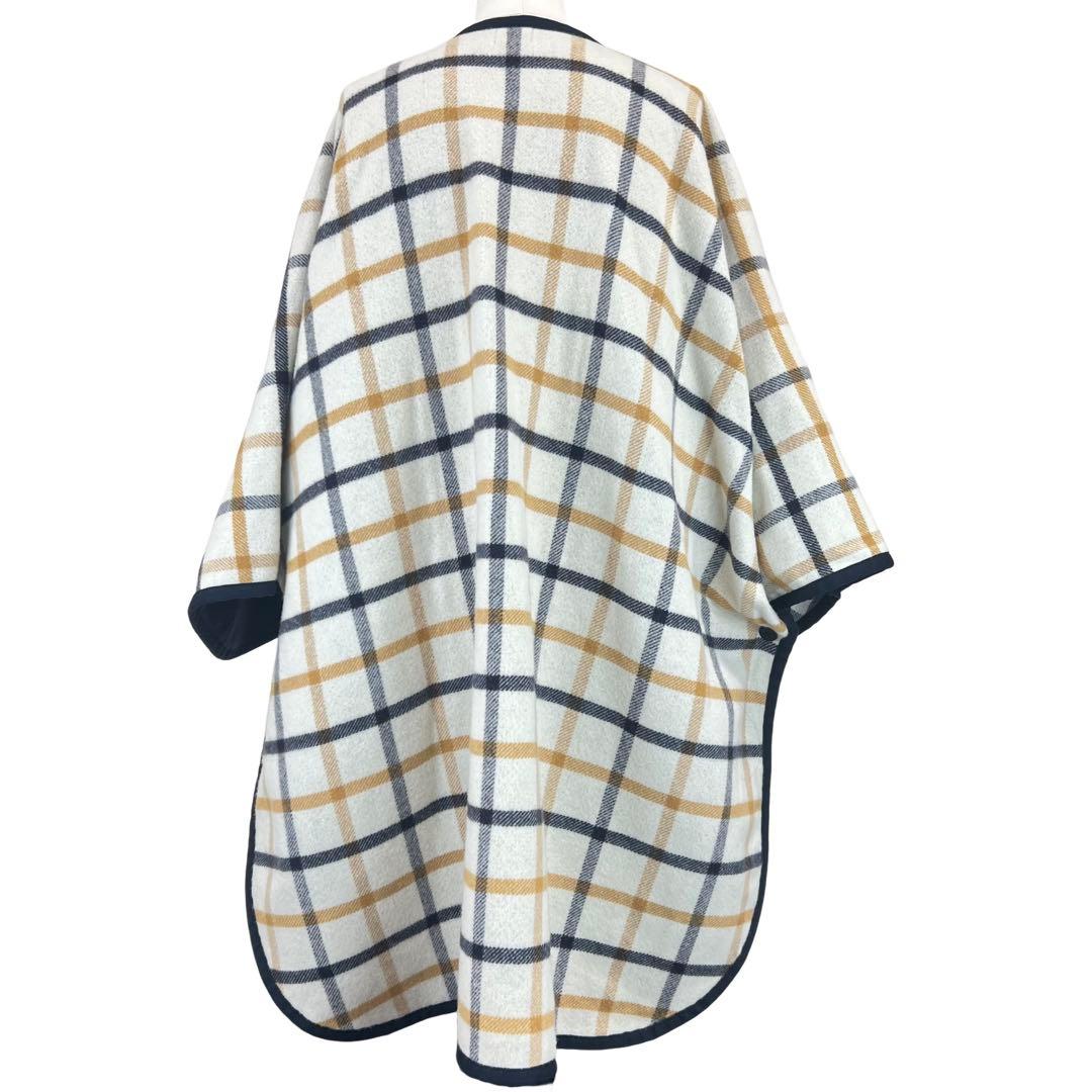 新品　HERMES エルメス　ポンチョ　リバーシブル　ウール　カシミア　ネイビー