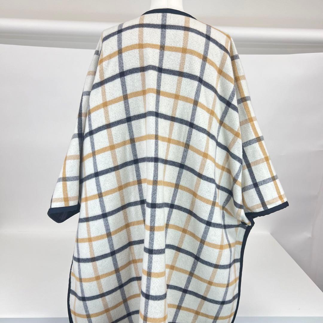 新品　HERMES エルメス　ポンチョ　リバーシブル　ウール　カシミア　ネイビー