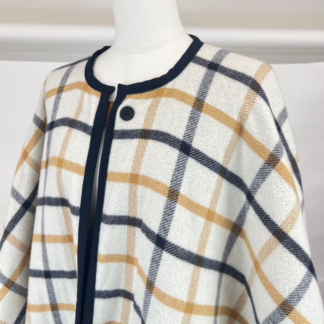 新品　HERMES エルメス　ポンチョ　リバーシブル　ウール　カシミア　ネイビー