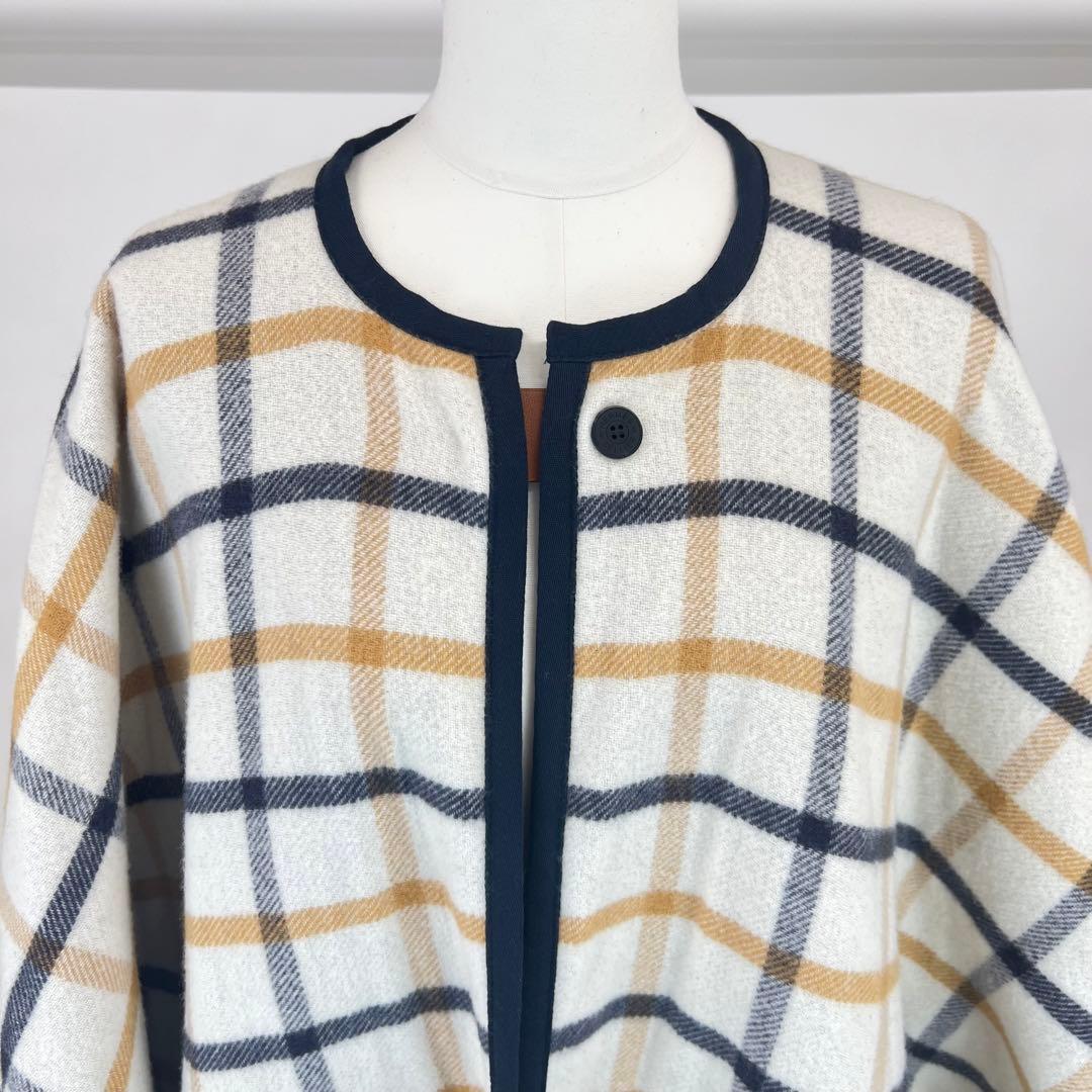 新品　HERMES エルメス　ポンチョ　リバーシブル　ウール　カシミア　ネイビー