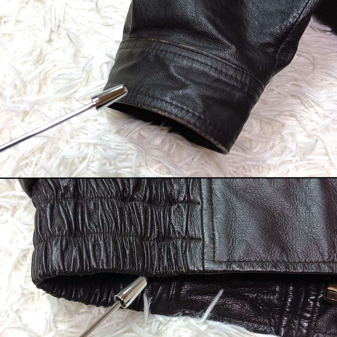 人気✨　フライトジャケット　g1　レザー　ブルゾン　短丈　ボア　豚革　茶色　M