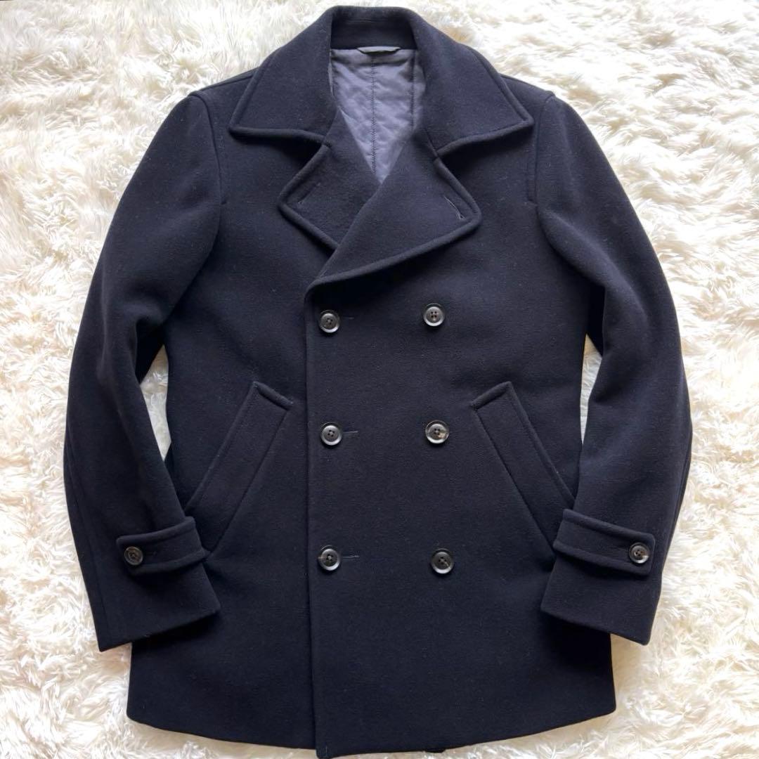 ✨美品✨トゥモローランド　ピーコート　カシミヤ混　ストライプ裏地　中綿入り　M