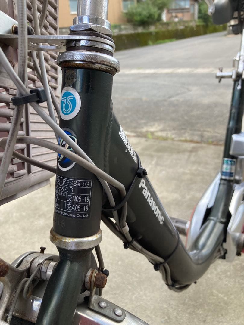 パナソニック電動アシスト自転車 シティタイプ モスグリーン色　バスケット付き