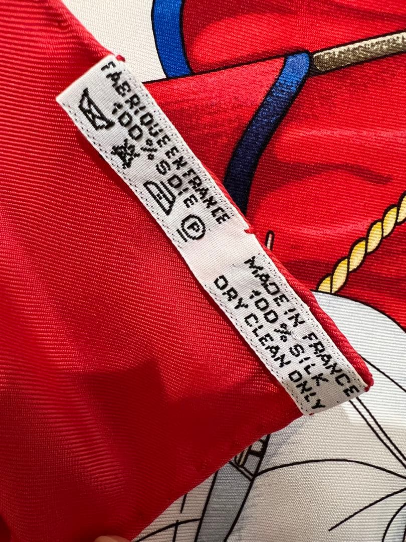 エルメススカーフ カレ90 朱赤ヨット帆柄