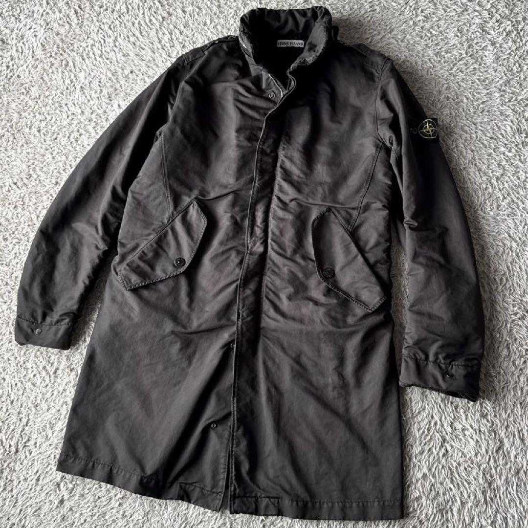 2009AW ストーンアイランド モッズコート ブラック モード 大きめM