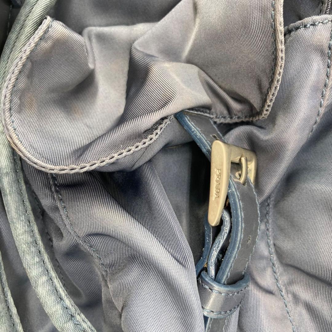 良品✨プラダ リュック バックパック 三角ロゴ 希少色 ブルー 保存袋つき