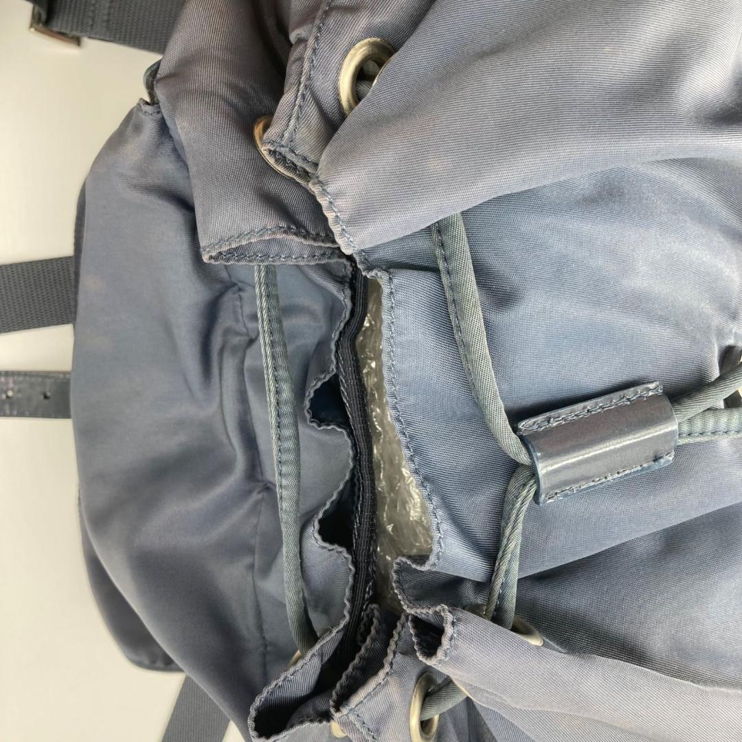 良品✨プラダ リュック バックパック 三角ロゴ 希少色 ブルー 保存袋つき