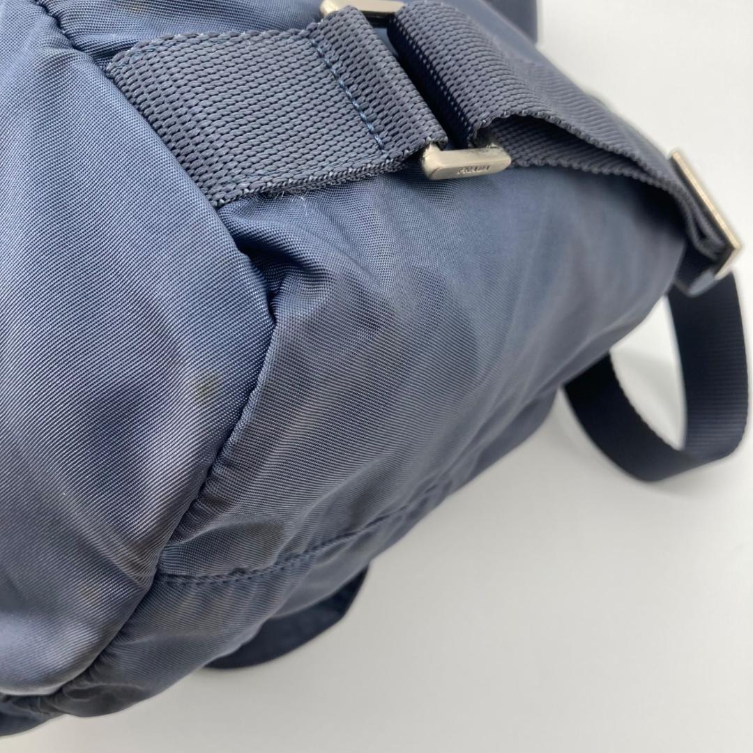 良品✨プラダ リュック バックパック 三角ロゴ 希少色 ブルー 保存袋つき