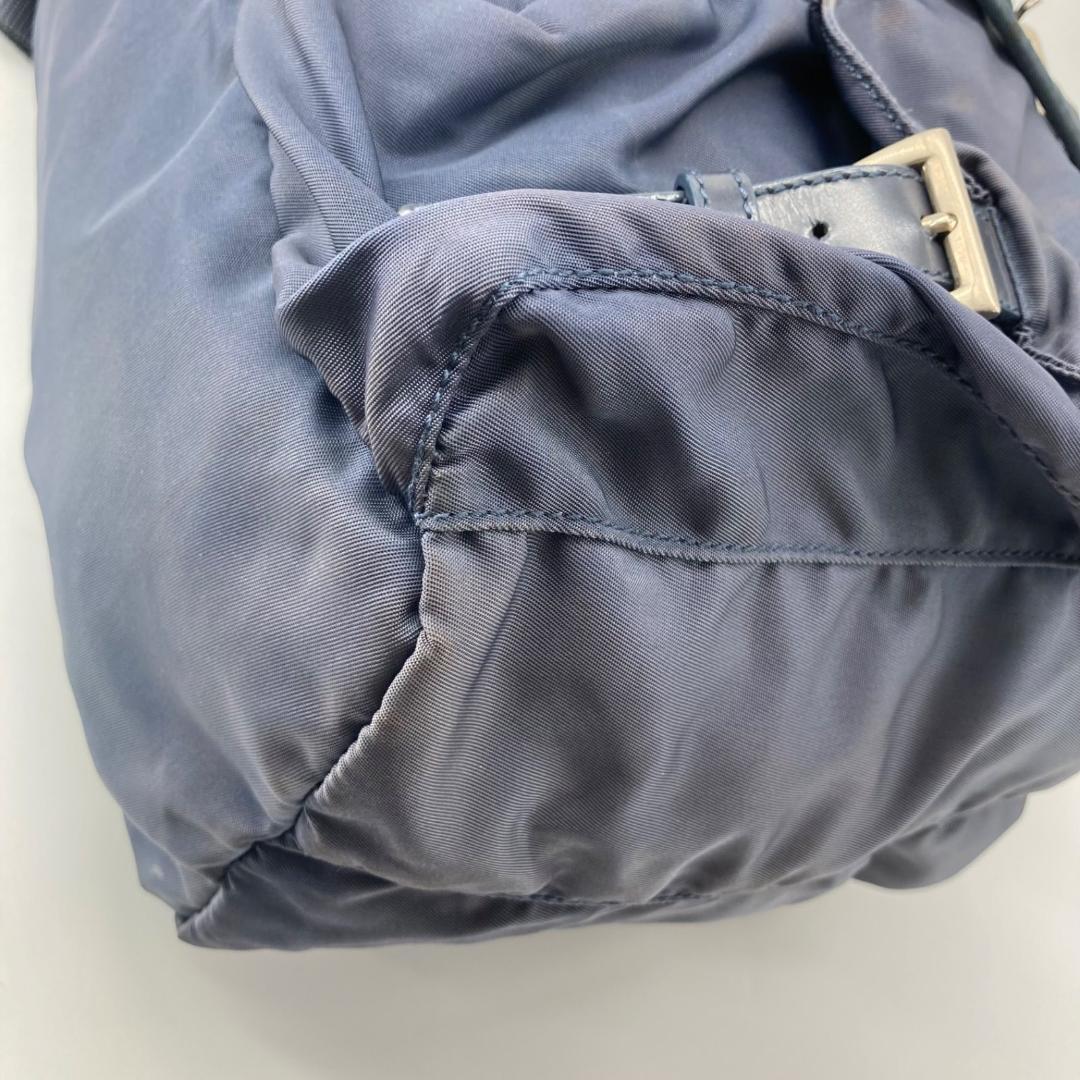 良品✨プラダ リュック バックパック 三角ロゴ 希少色 ブルー 保存袋つき