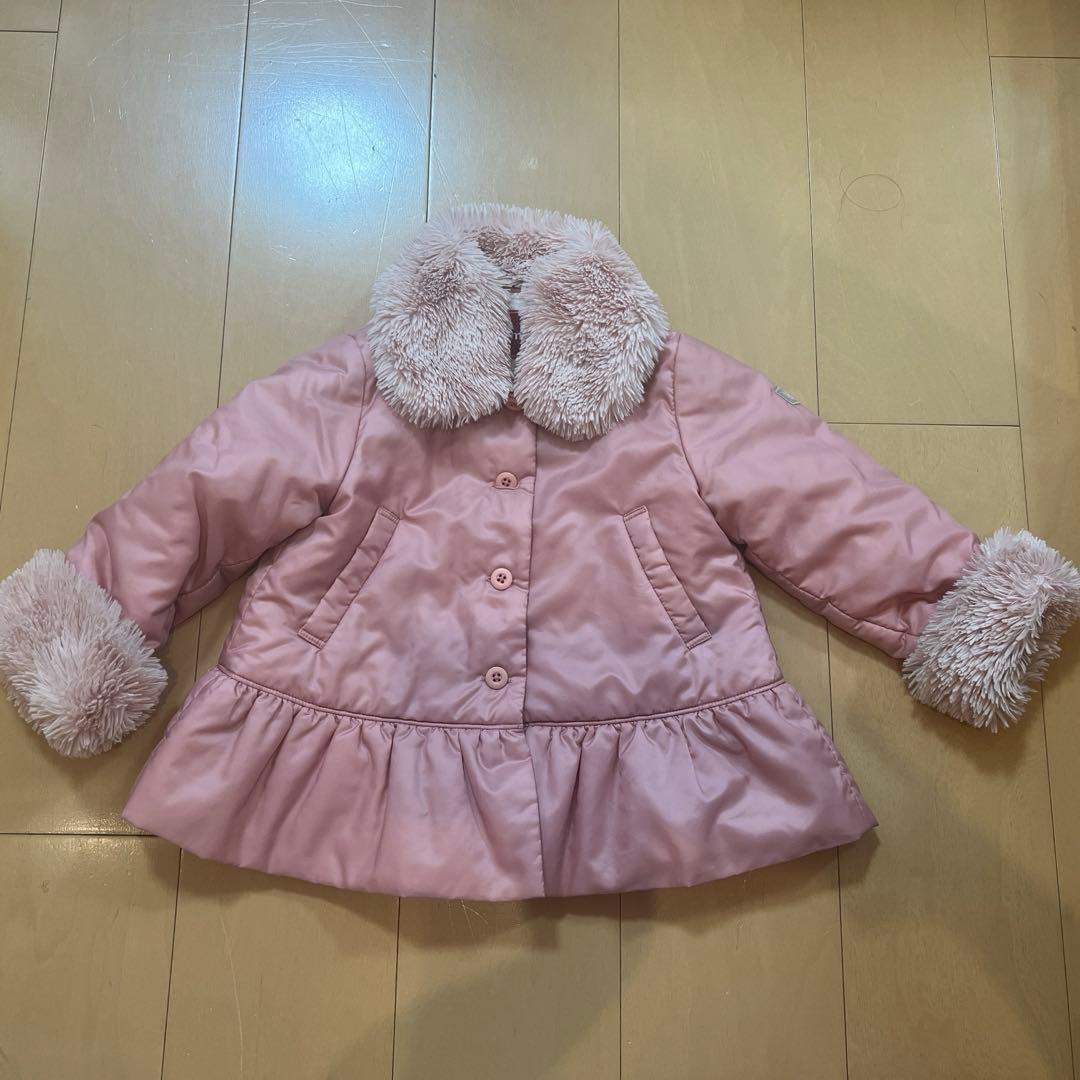 ファミリア ピンク フリル付き中綿コート 90cm - メルカリ