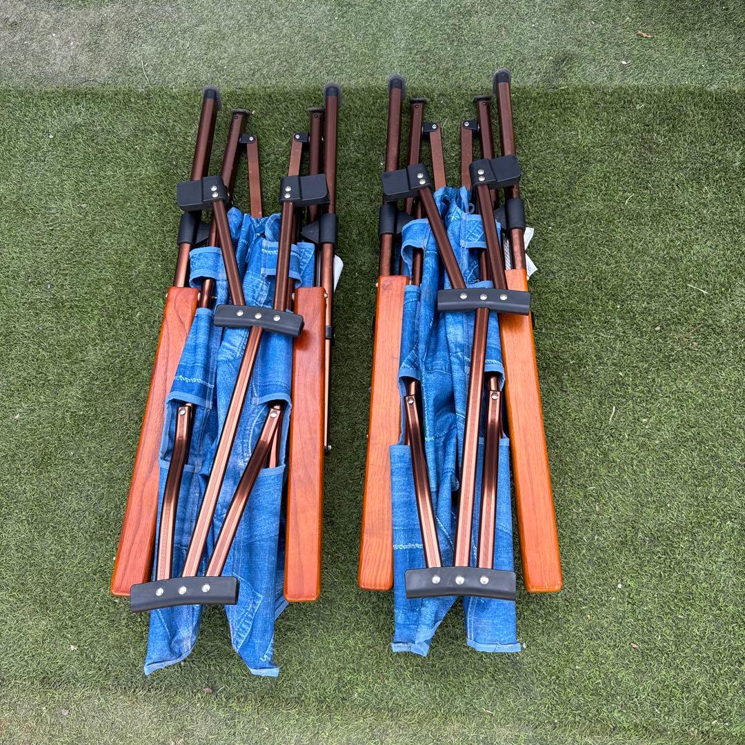 コールマンコラボmonroデニムブルー 折りたたみチェア 2脚セット