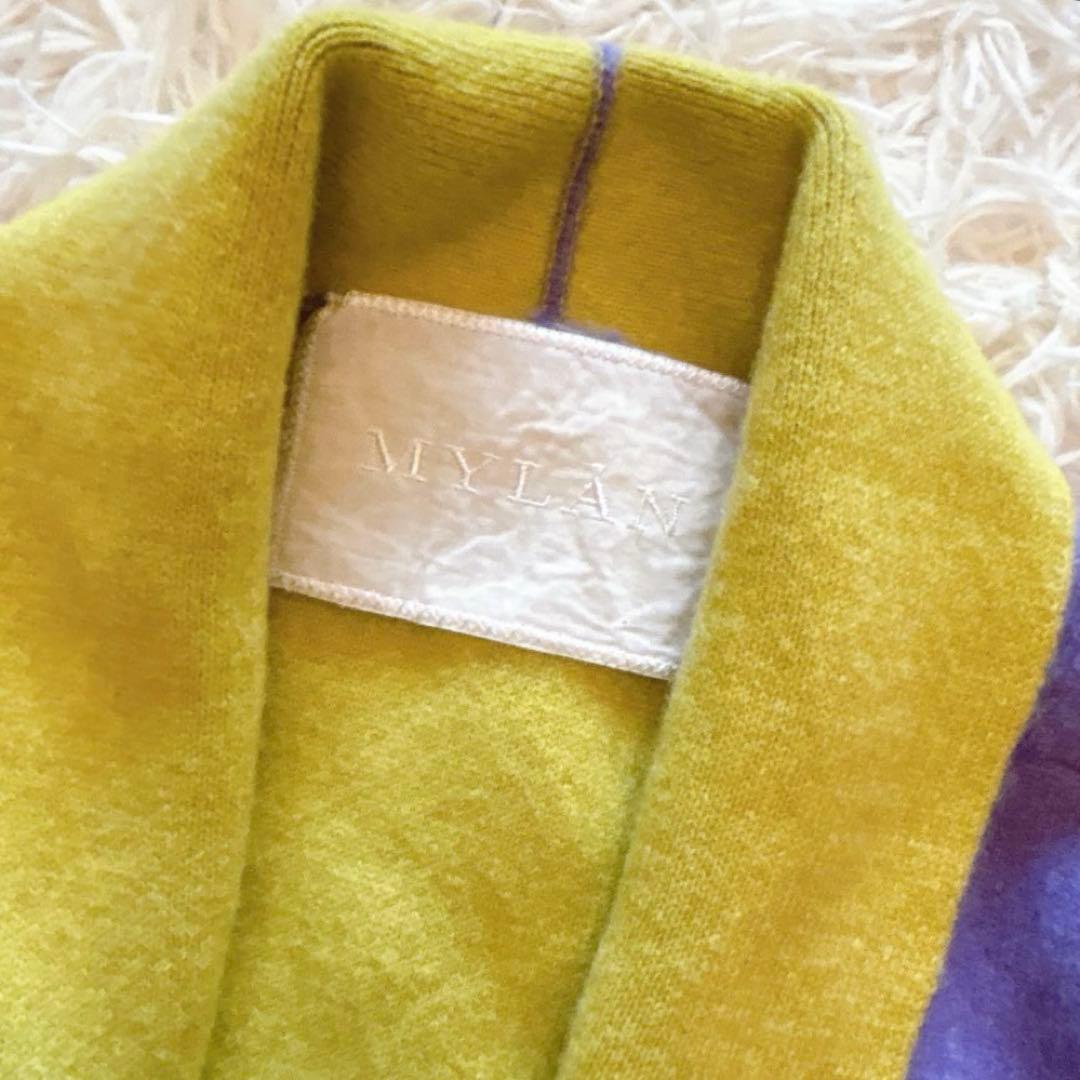 【美品】MYLAN マイラン　カシミヤリバーニットコート　ローブガウン　カーデ