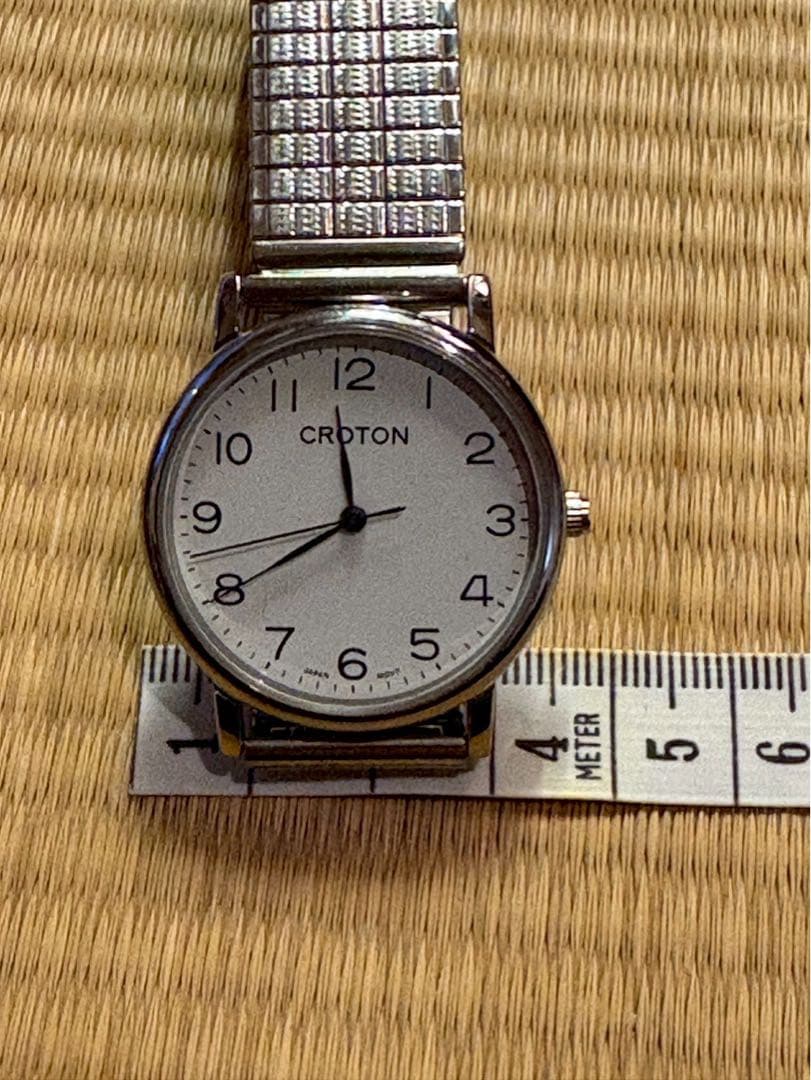 ジャンク CROTON クォーツ アナログ腕時計 シルバー - メルカリ
