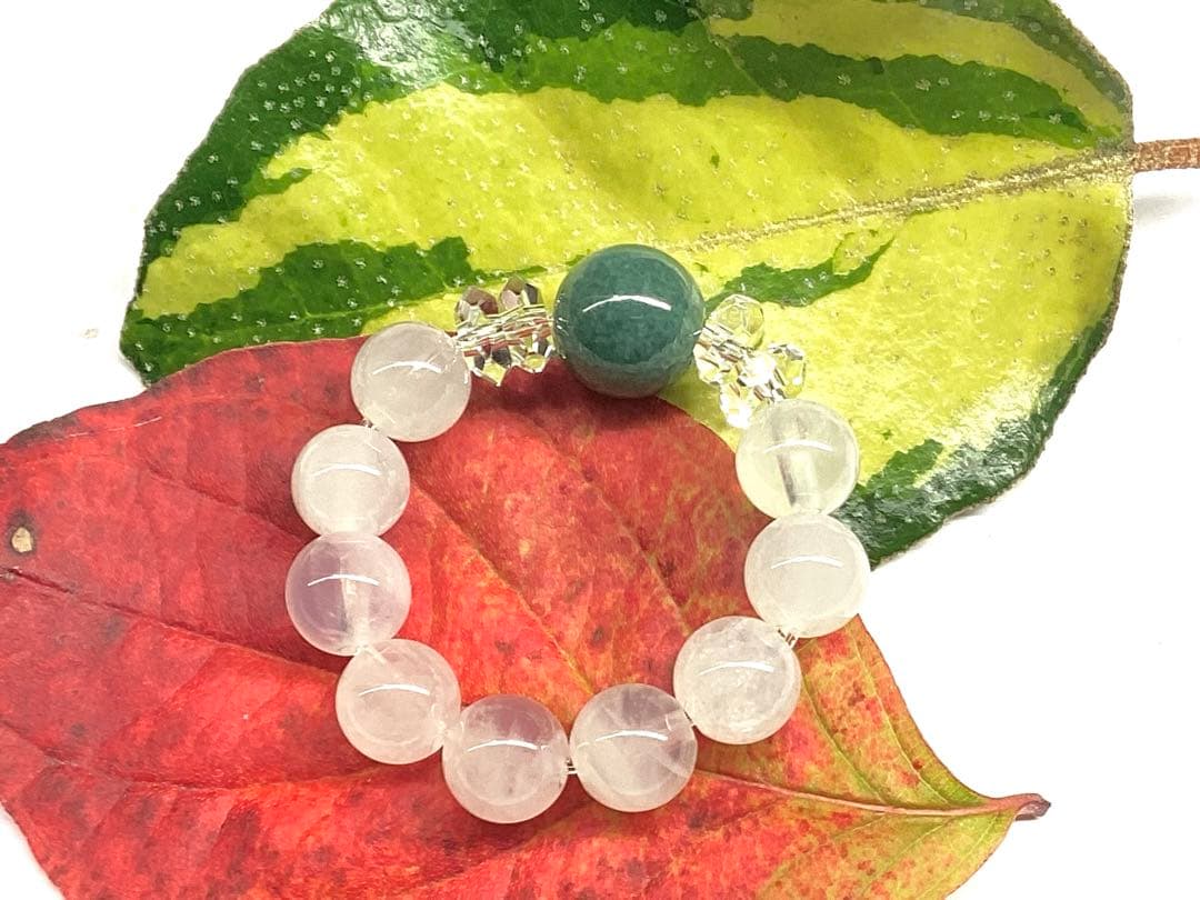 ✳糸魚川翡翠青緑入りコン沢＊乙女鉱山白水晶＊奈留島水晶20面カット玉のリング本物