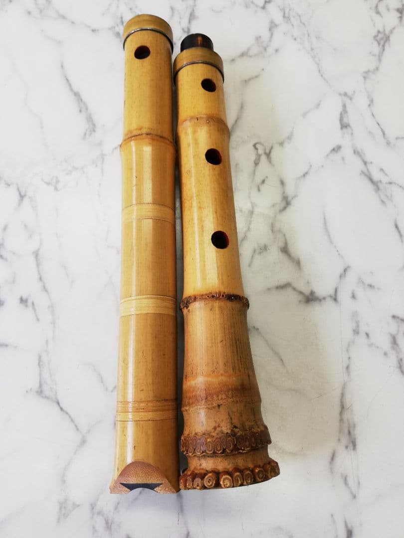 尺八本体 竹製 　琴古流5孔　2印　57.5㌢　1.9寸管