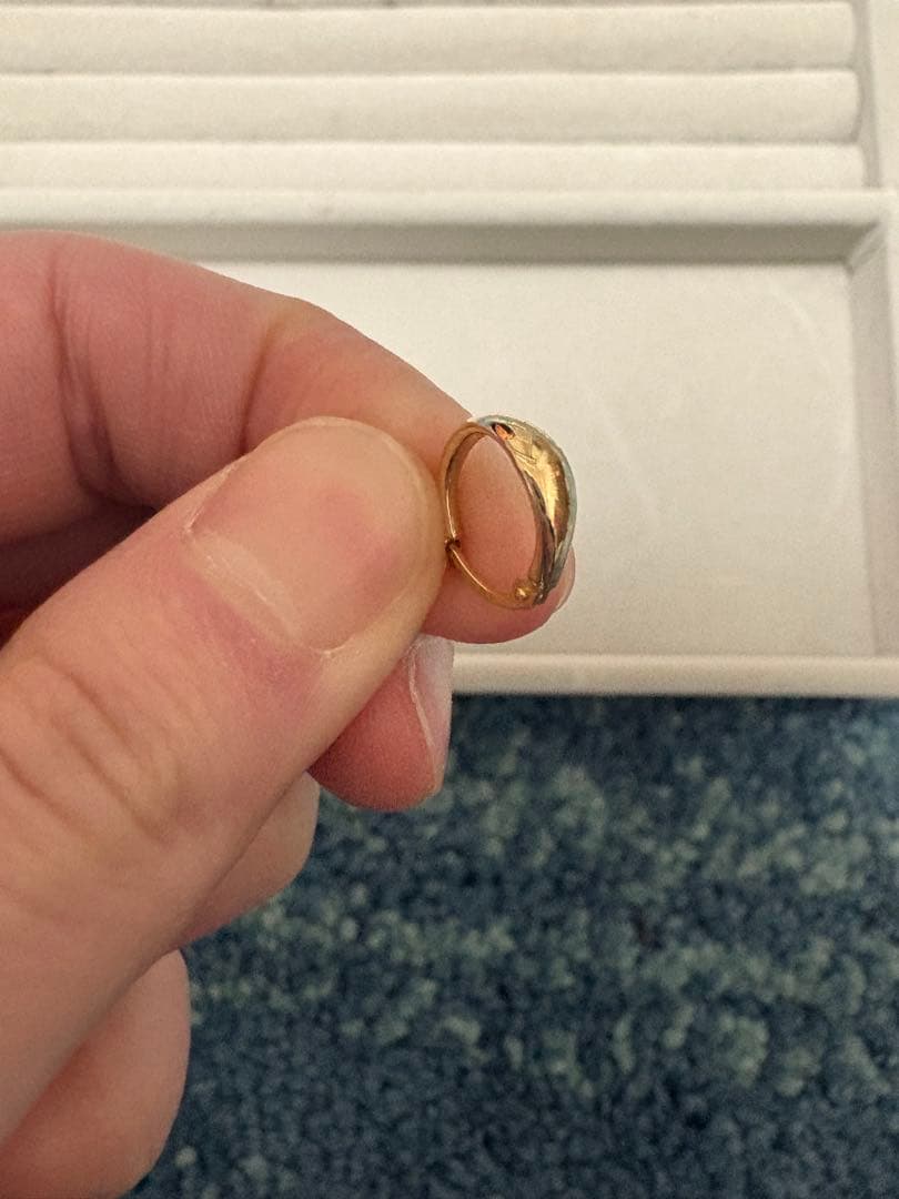 ゴールド フープピアス 片k10 ete