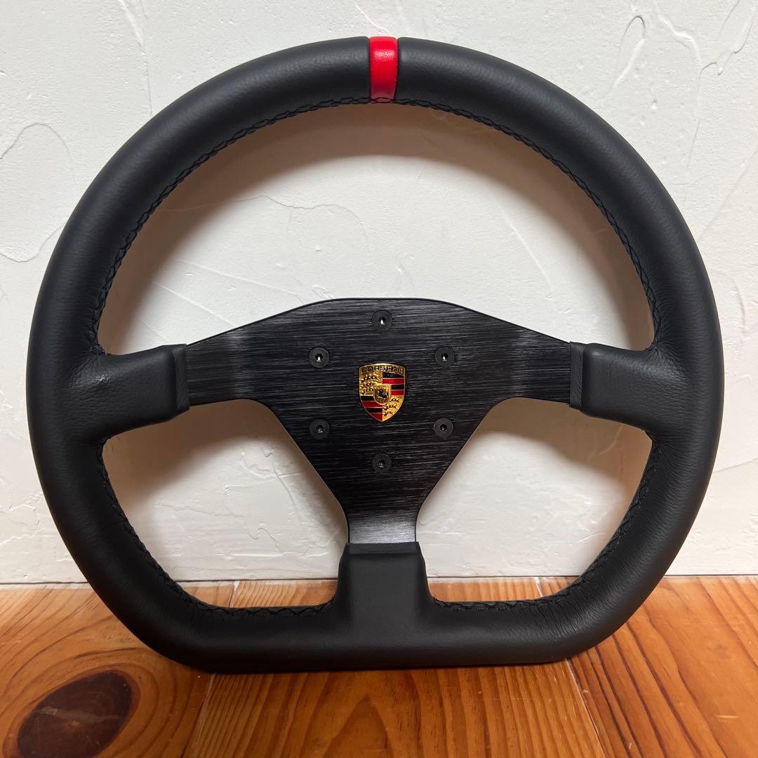 ポルシェ911/991 GT3 CUPステアリング 黒ステッチ/赤 ボルト - メルカリ