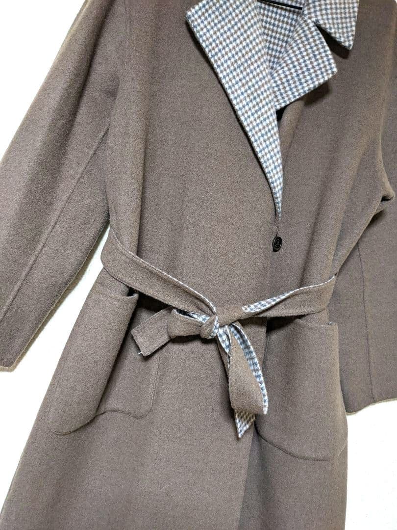 マッキントッシュ　チェスターコート　チェック　美品　リバーコート　ラップコート