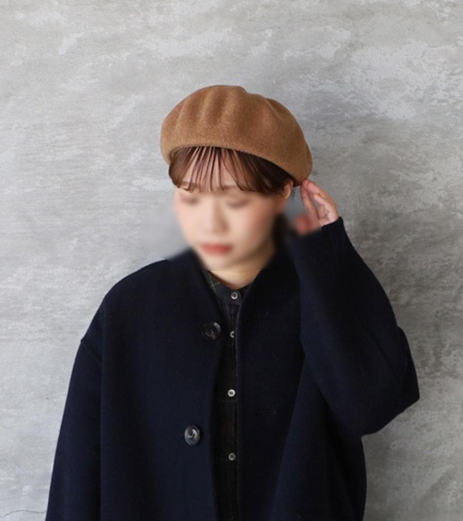 美品 mature ha. トップギャザービッグウールベレー帽