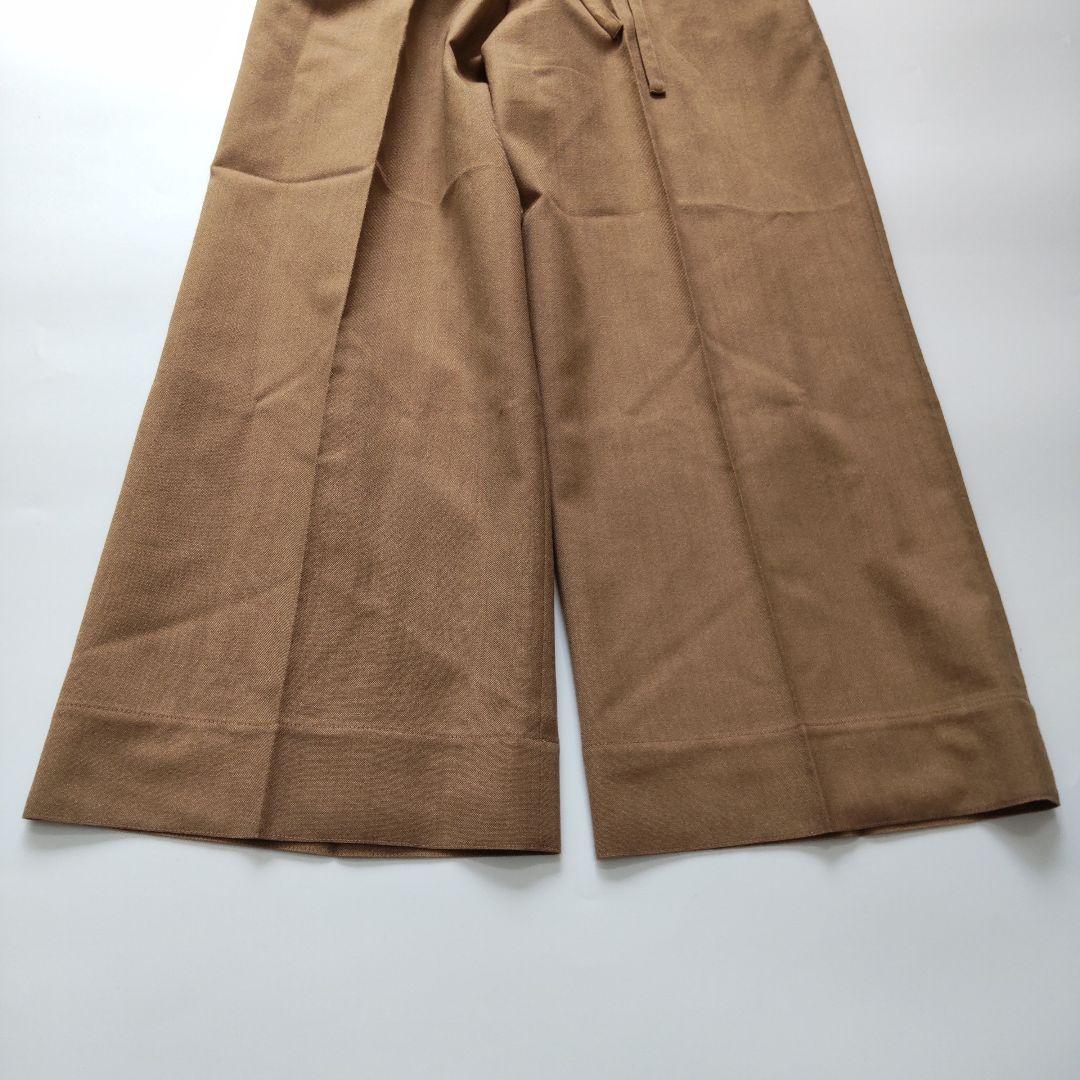 極美品 ドゥロワー ウールシャンブレーサロペット オーバーオール ブラウン 38
