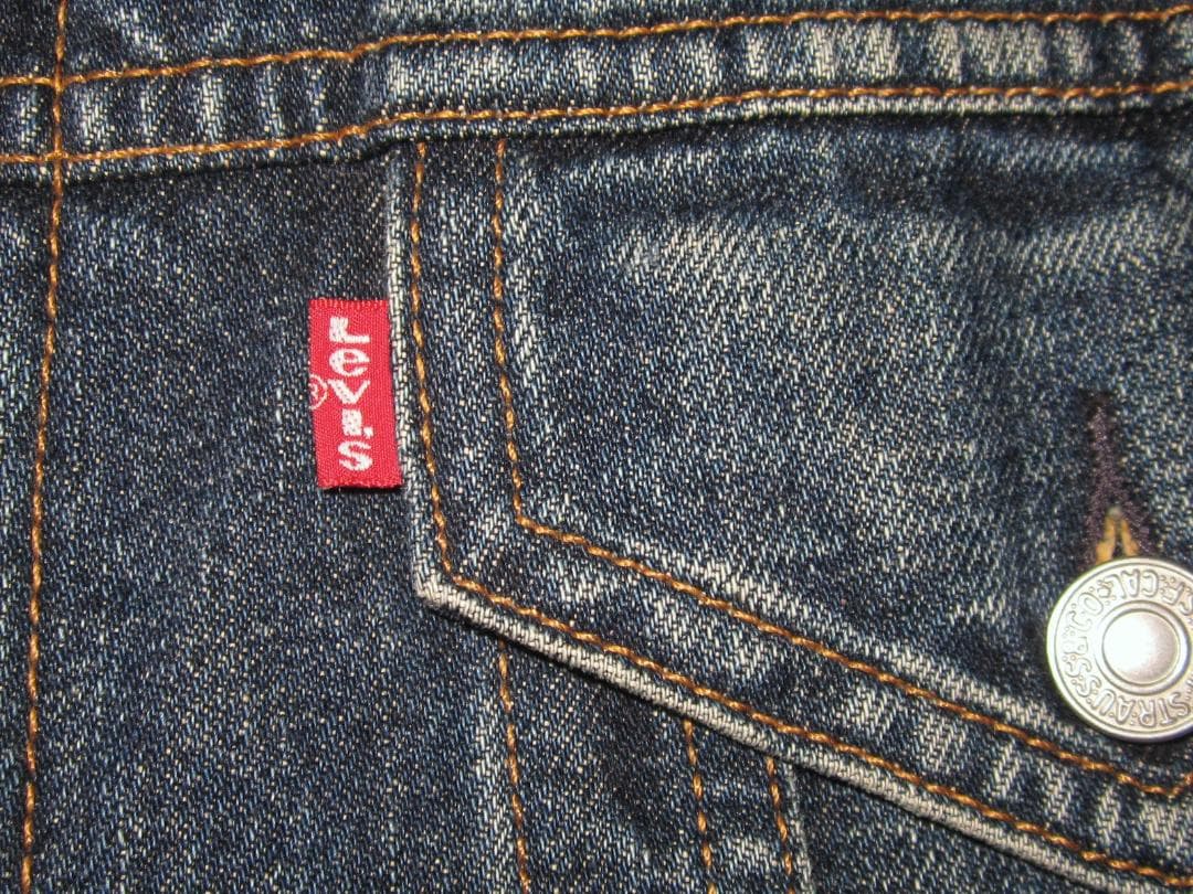 リーバイス デニムジャケット Lサイズ42 大きめ リス 釣り 裏ボア 松岡佳博