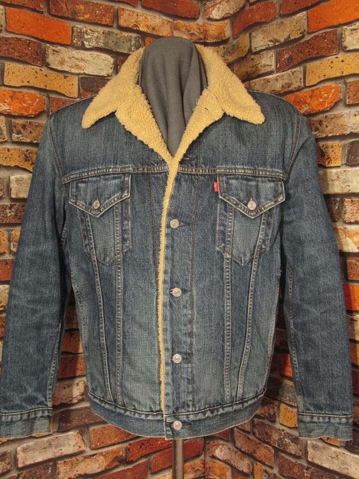リーバイス デニムジャケット Lサイズ42 大きめ リス 釣り 裏ボア 松岡佳博