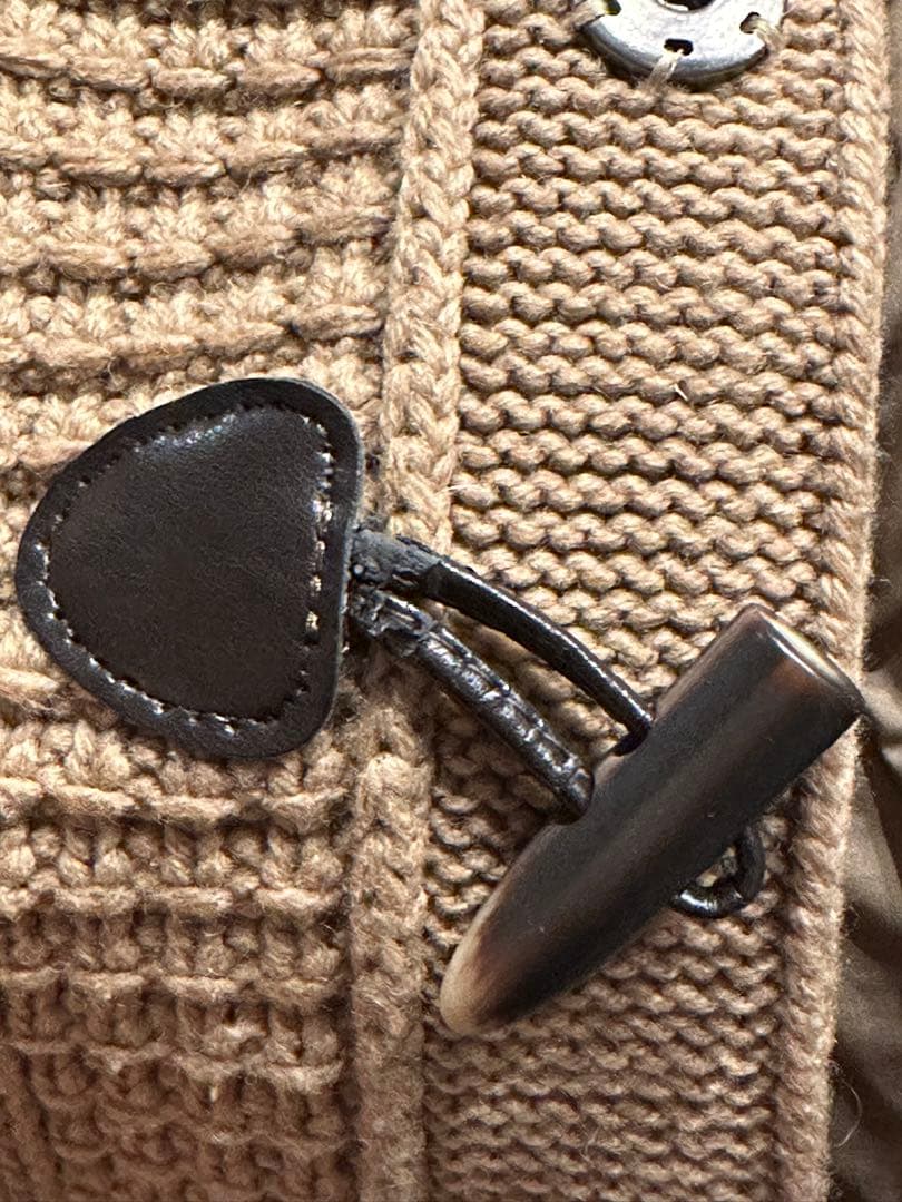 Bark キャメル　ニット ダッフルコート