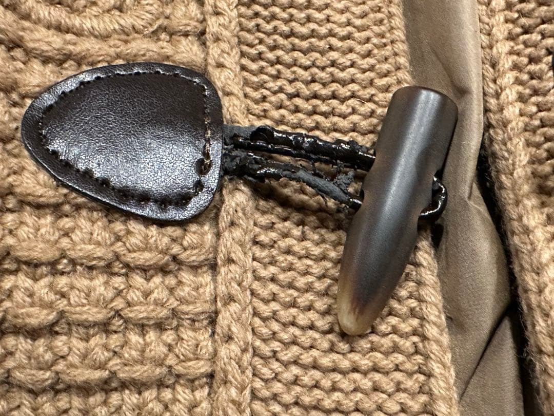 Bark キャメル　ニット ダッフルコート