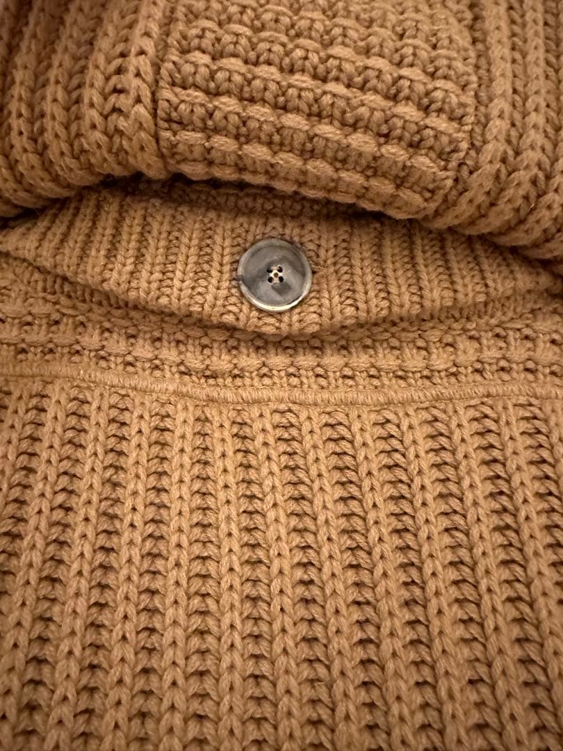 Bark キャメル　ニット ダッフルコート