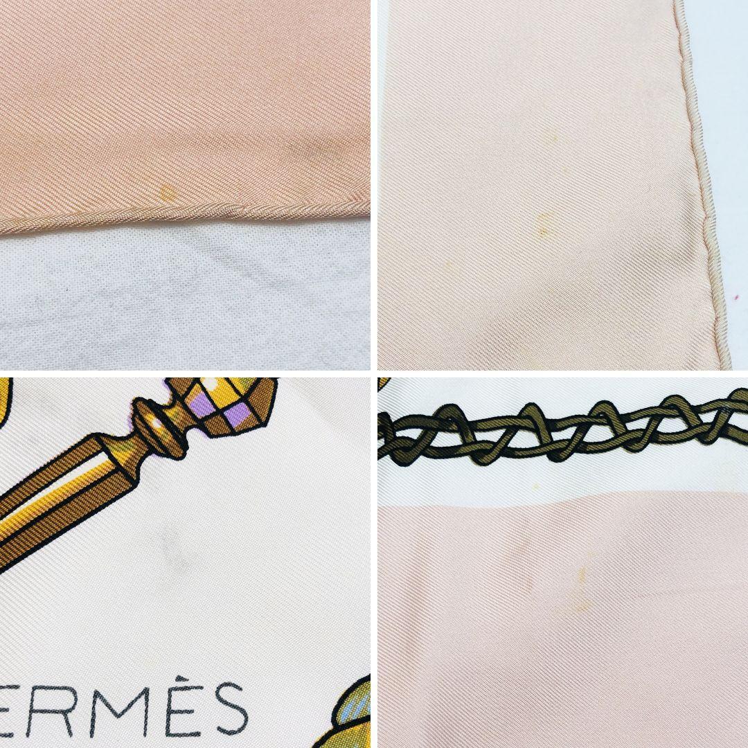 HERMES エルメス カレ90 ティンパニー奏者 スカーフ ピンク系 タグなし