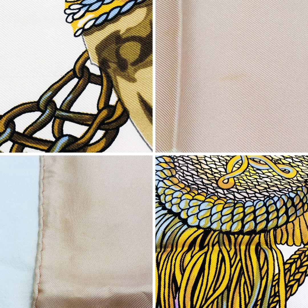 HERMES エルメス カレ90 ティンパニー奏者 スカーフ ピンク系 タグなし