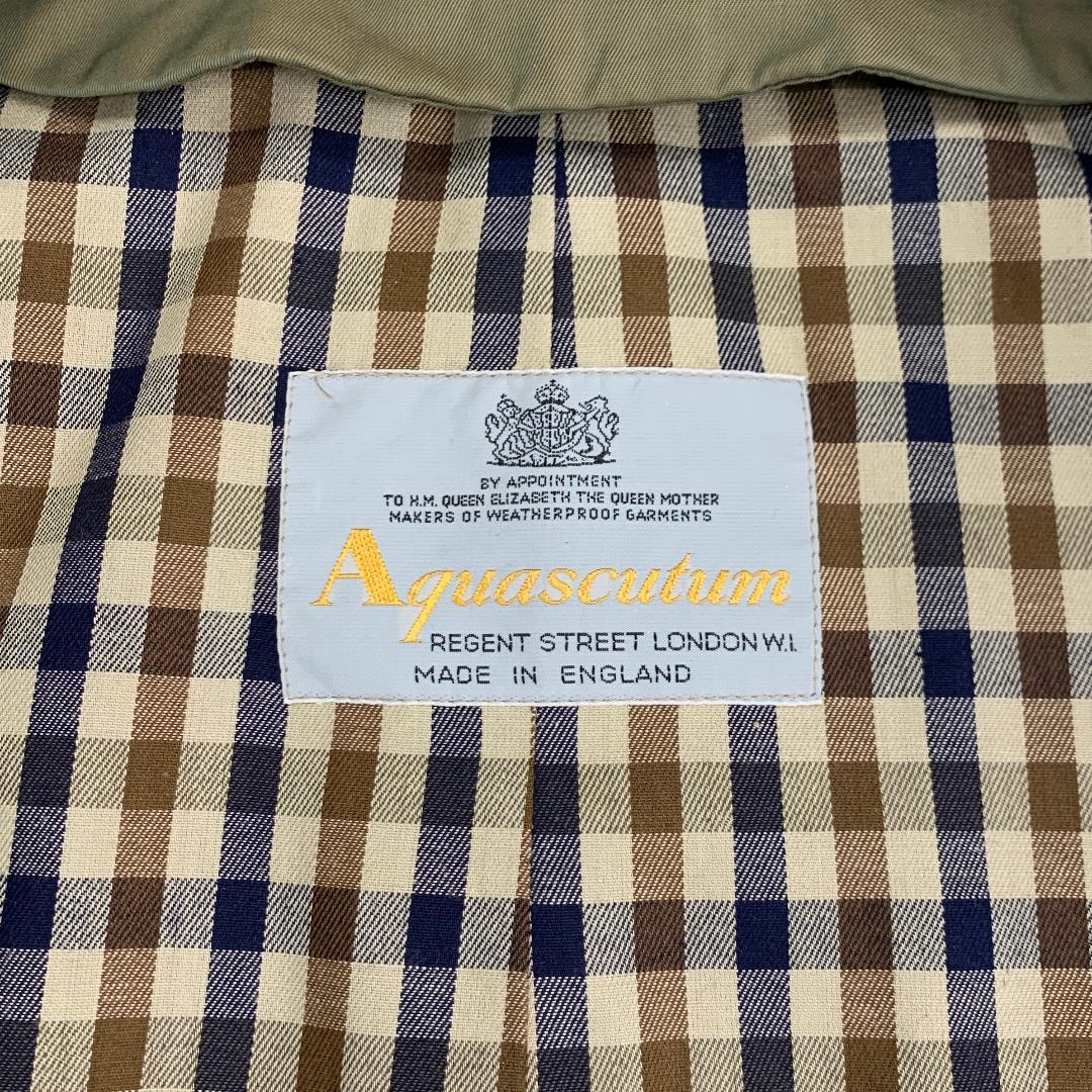 アクアスキュータム バルマカーンコート 36 Sサイズ ベルト付き 玉虫色 光沢