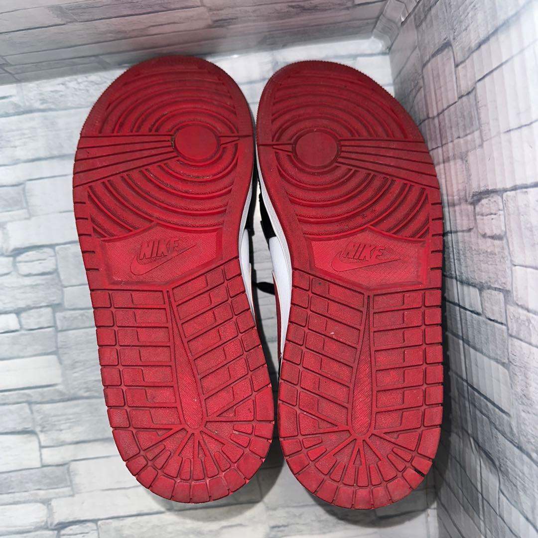 【美品】⭐️ナイキエアジョーダン1 ミッド ホワイト ブラック ジムレッド GS