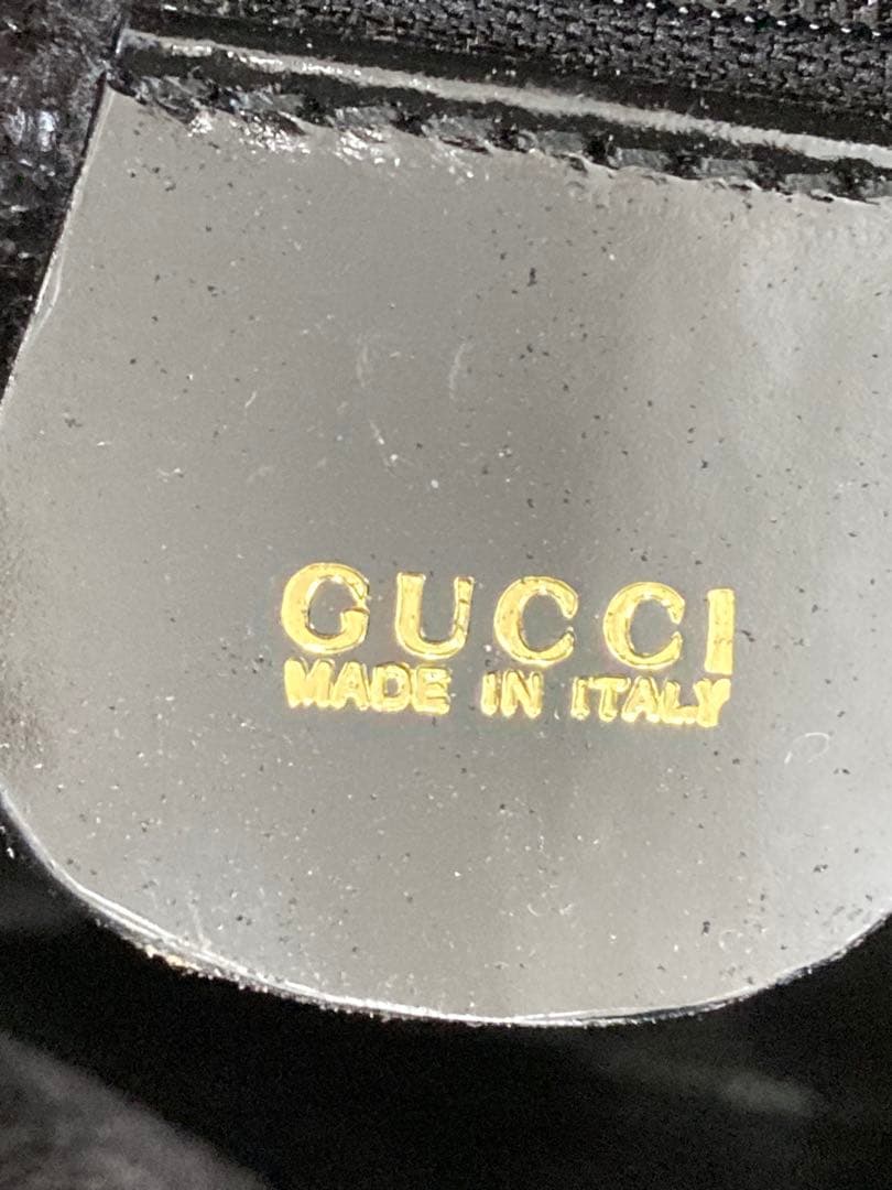 値下げ！GUCCI グッチ バンブー　ワンショルダー　バッグ エナメル　ブラック