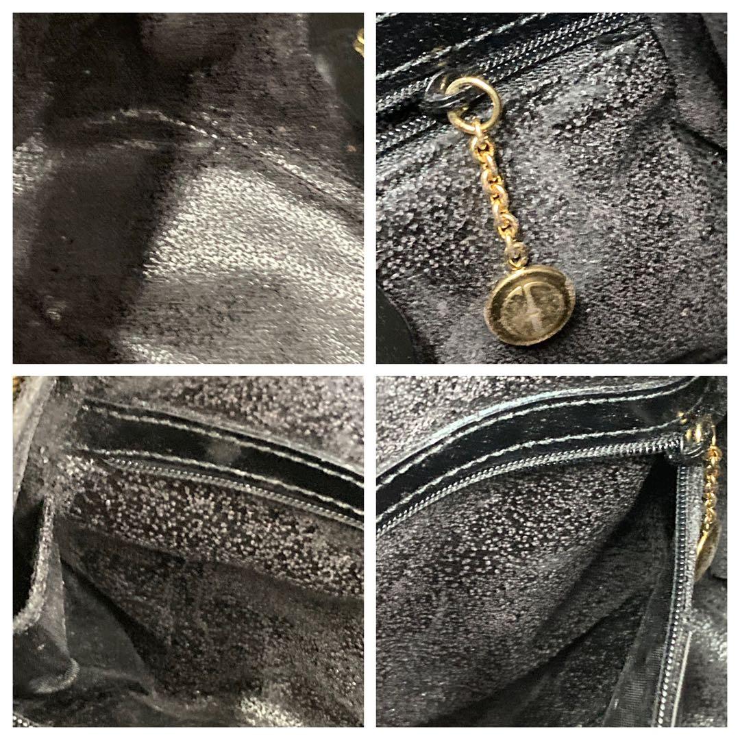 値下げ！GUCCI グッチ バンブー　ワンショルダー　バッグ エナメル　ブラック