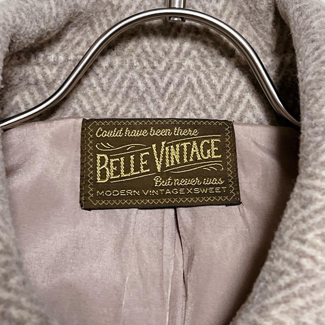 LA BELLE ETUDE ブッファンスリーブロングコート ヘリンボーン