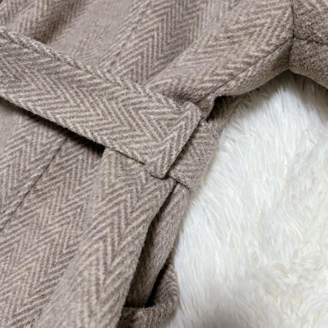 LA BELLE ETUDE ブッファンスリーブロングコート ヘリンボーン