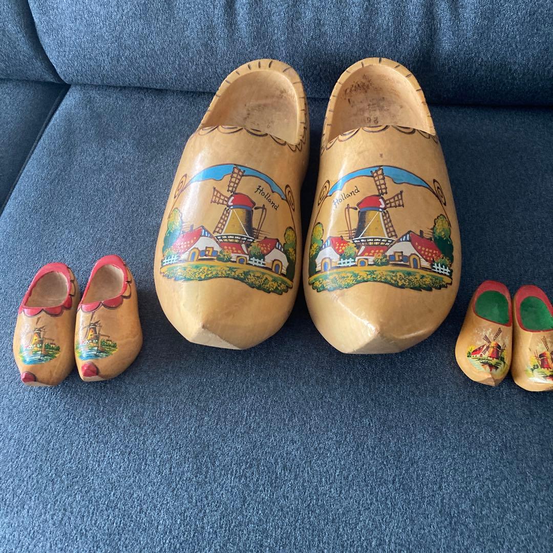 オランダ 大きな木靴1点と小さな木靴2点 インテリア - メルカリ