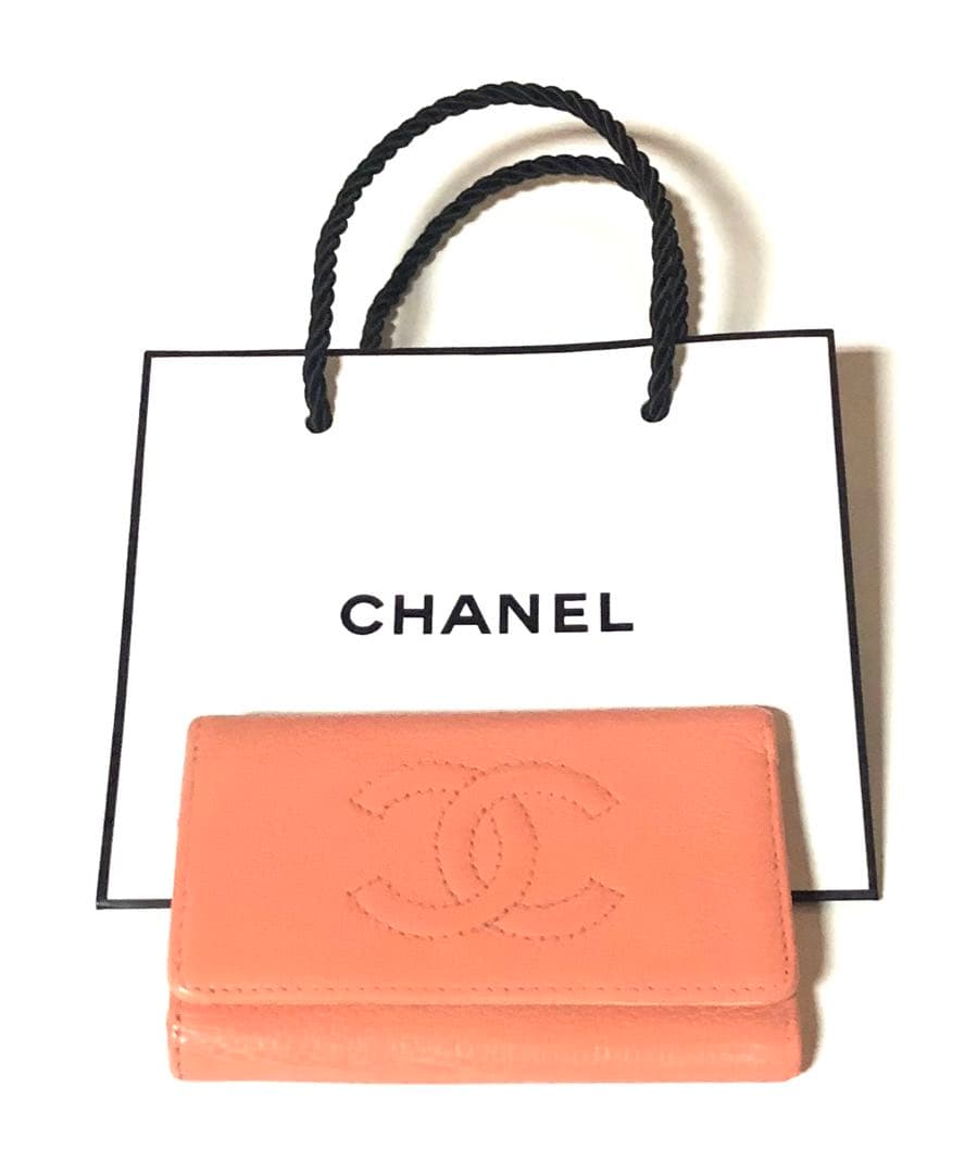 CHANEL シャネル☆6連キーケース☆ココマークピンクレザー☆ミニショッパー付