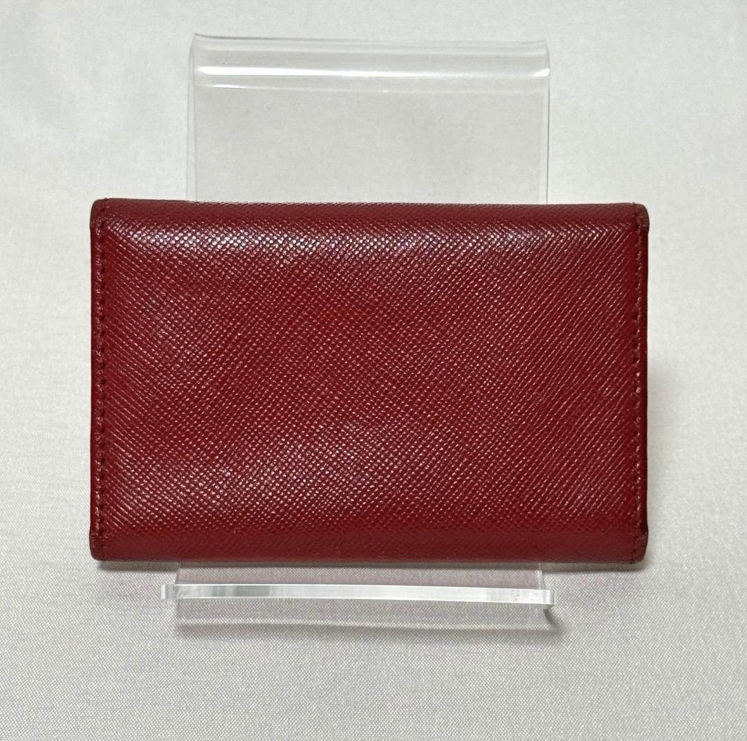 PRADA　プラダ　6連キーケース　三角ロゴプレート サフィアーノレザー　赤
