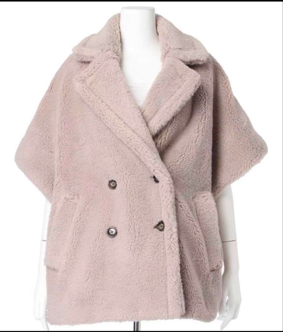 アルページュストーリー ボアポンチョコート Sサイズ グレージュ