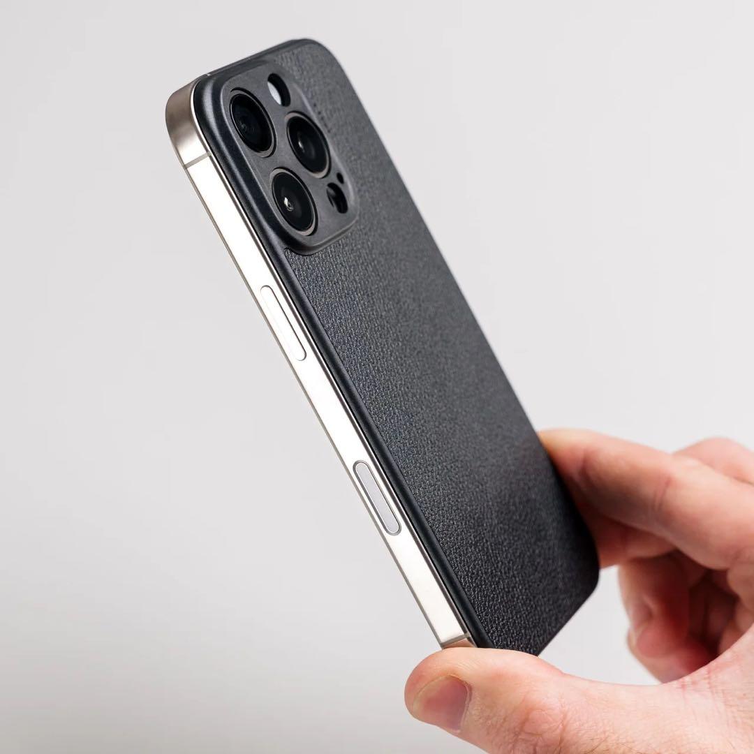 iPhoneアクセサリー SUTI iPhone 15Pro Nano Leather BLACK