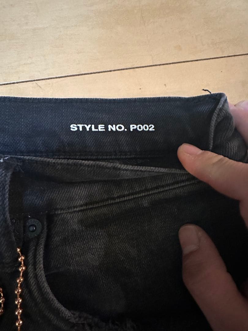 PURPLE BRAND 29 スキニーデニム ダメージ加工 ブラック