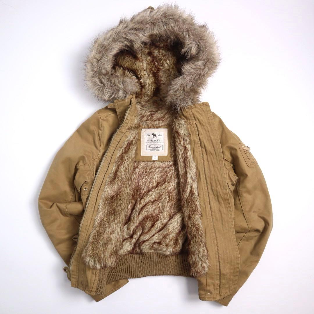 00s A&F カシミヤ混紡 n2b y2k ファー付きフード ジャケット