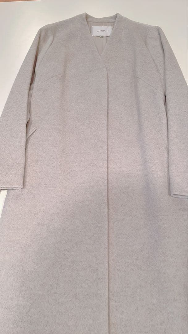 【もぐ】アンタイトル　アンゴラ混ノーカラーコート