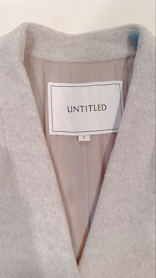 【もぐ】アンタイトル　アンゴラ混ノーカラーコート