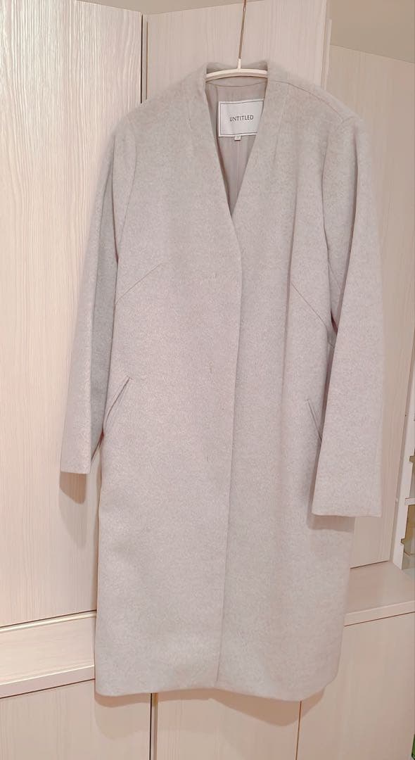 【もぐ】アンタイトル　アンゴラ混ノーカラーコート