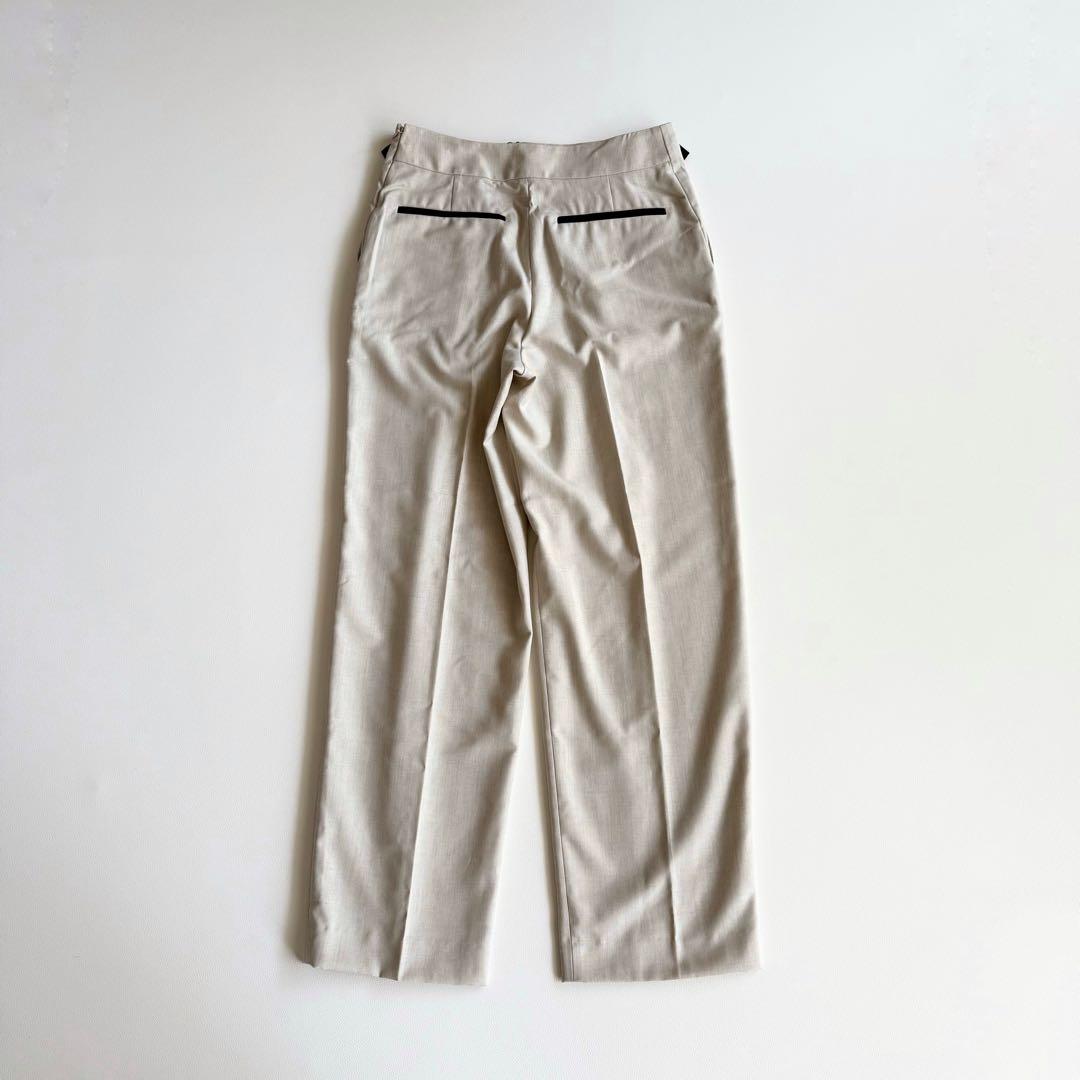 新品タグ付 【アドーア】クリアオックスパンツ センタープリーツ リネン 38