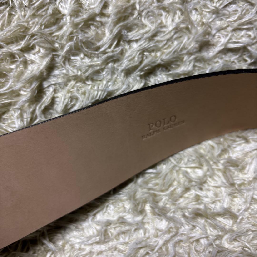 タグ付未使用 ポロラルフローレン 本革レザー 太ベルト ウエストベルト ブラック