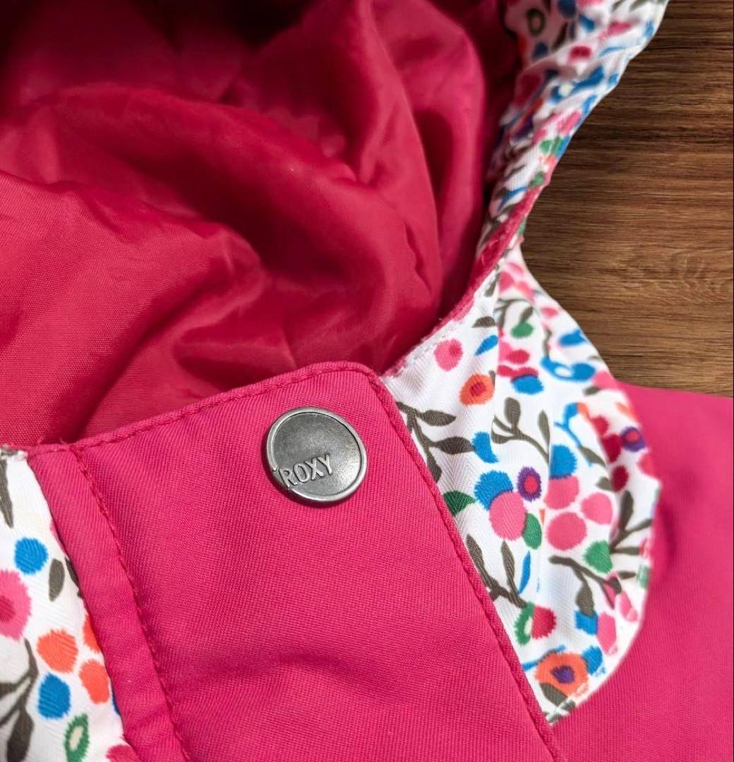 ROXY ロキシー 小花柄 フード付 スキーウェア 上下 120cm